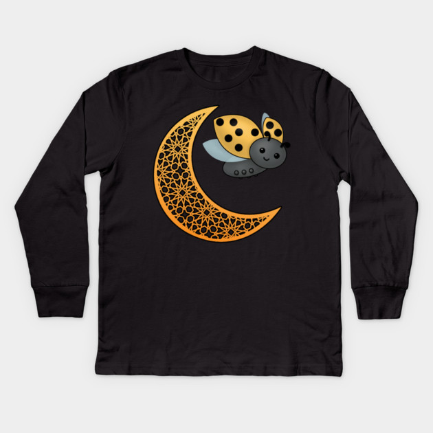 Ramadan Crescent Moon Ladybug Kids Long Sleeve T-Shirt by HolidayBug