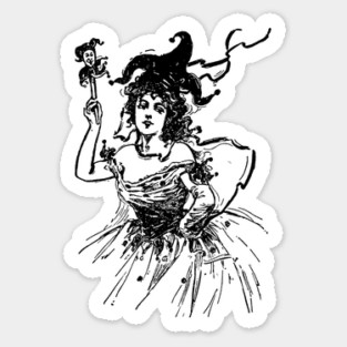 Vintage Jester Lady Sticker