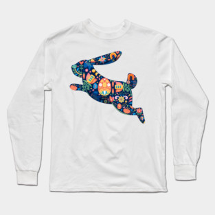 Folk Art Easter Bunny Long Sleeve T-Shirt