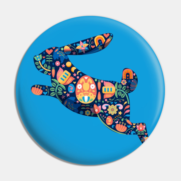 Folk Art Easter Bunny Pin by HolidayBug