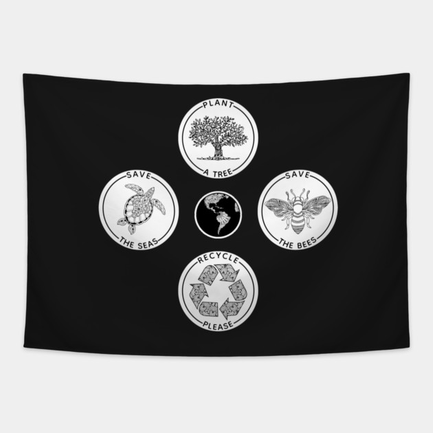 Earth Day Save the Planet Tapestry by HolidayBug