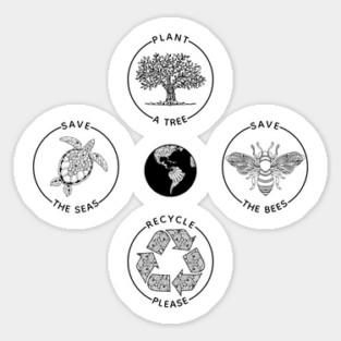 Earth Day Save the Planet Sticker