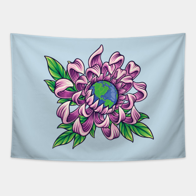 Earth in Flower Tapestry by HolidayBug