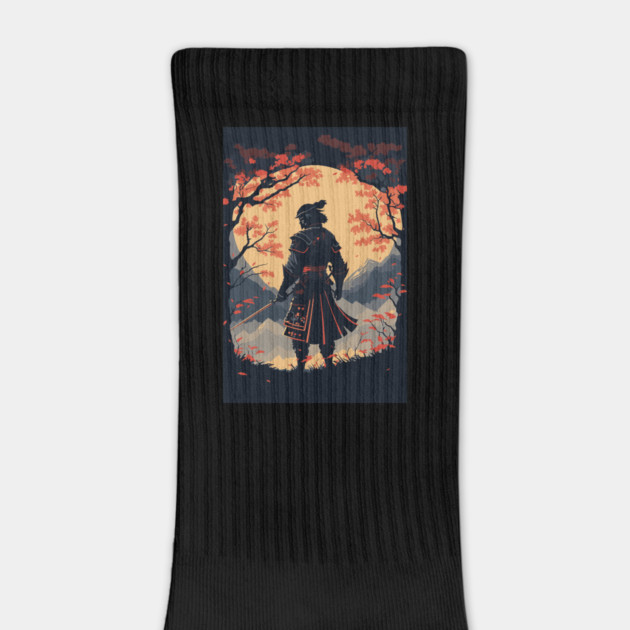 Silhouette Samurai Warrior Moon by HolidayBug