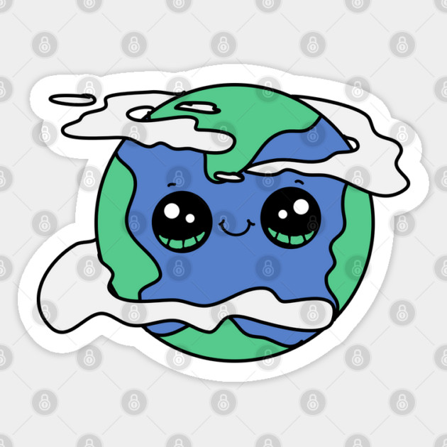 Cute Earth with Clouds Sticker by HolidayBug