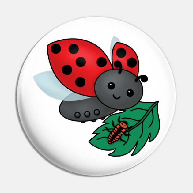 Mom Ladybug with Larvae Pin by HolidayBug