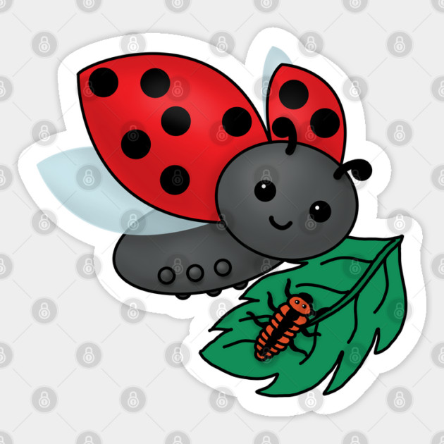 Mom Ladybug with Larvae Sticker by HolidayBug