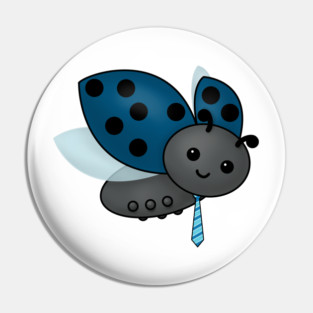 Blue Father Ladybug in a Necktie Pin