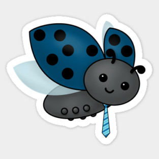 Blue Father Ladybug in a Necktie Sticker