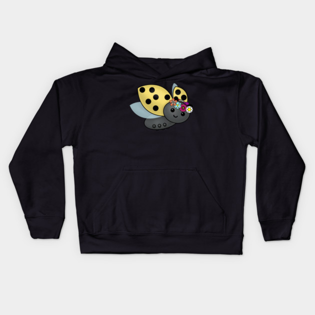 May Day Ladybug with Flower Chain Kids Hoodie by HolidayBug