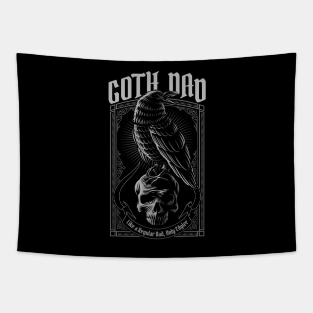 Goth Dad Raven & Skull Tapestry by HolidayBug
