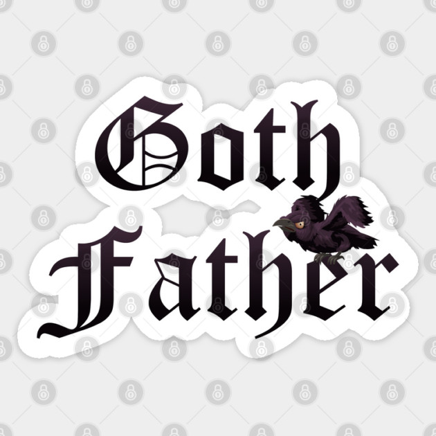 Goth Father with Raven Sticker by HolidayBug