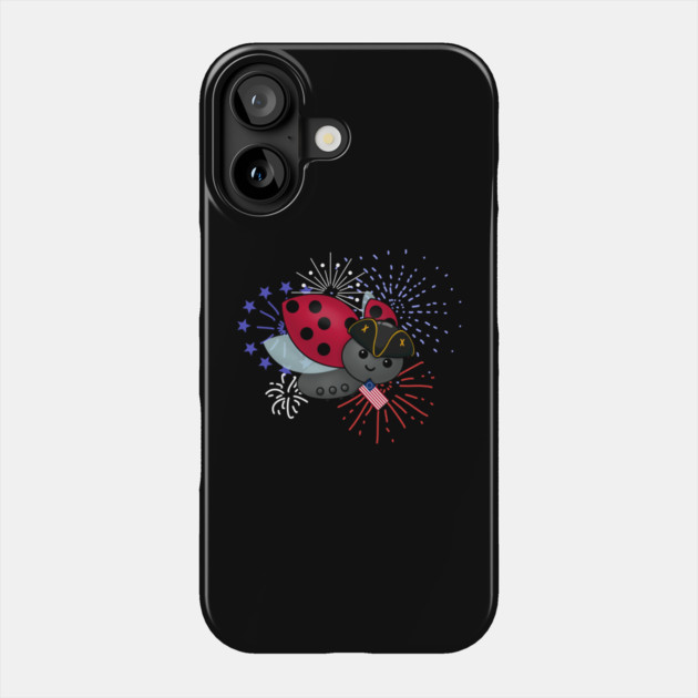 July 4th Minuteman Ladybug Phone Case by HolidayBug