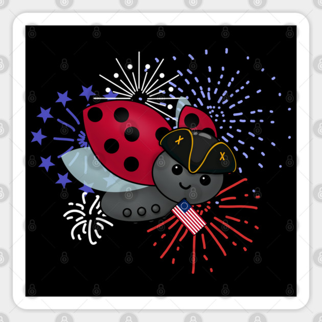 July 4th Minuteman Ladybug Sticker by HolidayBug