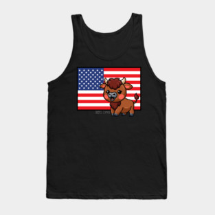 USA Flag with Bison EST 1776 Tank Top