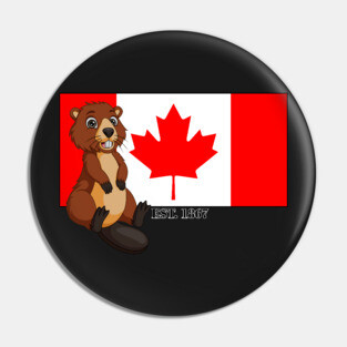 Canada Day Est. 1867 Flag and Beaver Pin