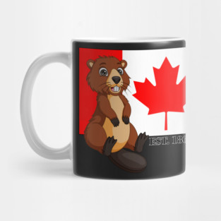 Canada Day Est. 1867 Flag and Beaver Mug