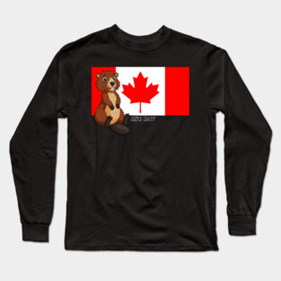 Canada Day Est. 1867 Flag and Beaver Long Sleeve T-Shirt