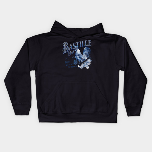 Bastille Day Rooster Kids Hoodie by HolidayBug