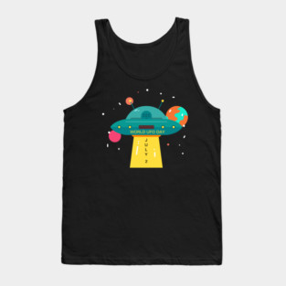 World UFO Day, cartoon Tank Top