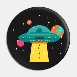 World UFO Day, cartoon Pin