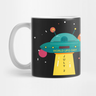 World UFO Day, cartoon Mug