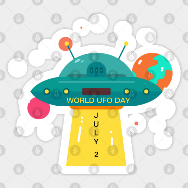 World UFO Day, cartoon Sticker by HolidayBug