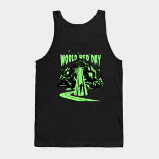 World UFO Day, flying saucer Tank Top