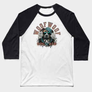 Grunge Dog Dad Baseball T-Shirt