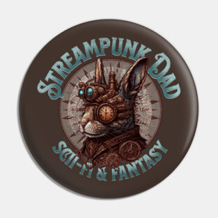 Steampunk Dad Rabbit Pin