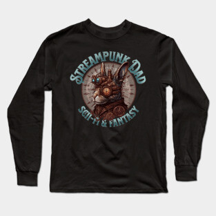 Steampunk Dad Rabbit Long Sleeve T-Shirt