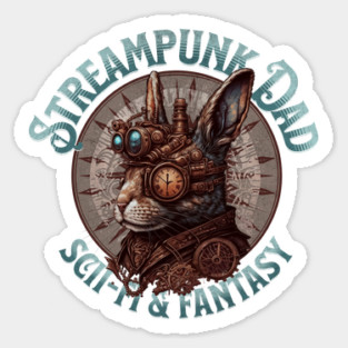 Steampunk Dad Rabbit Sticker