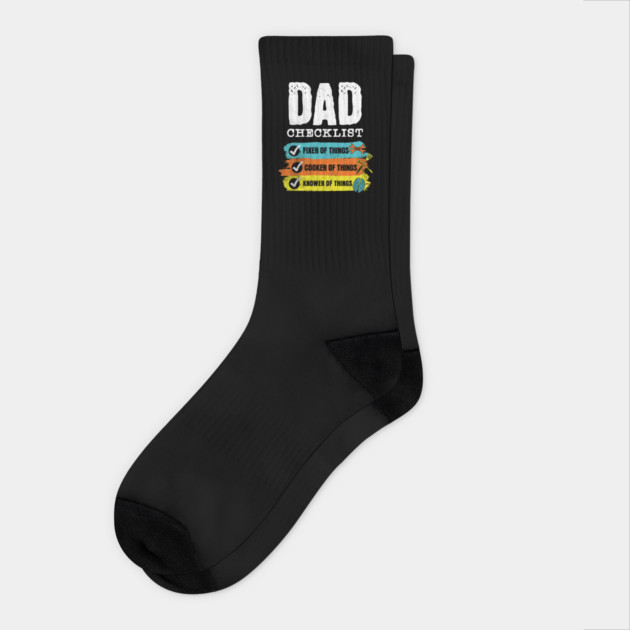 Grunge Funny Dad Checklist Socks by HolidayBug