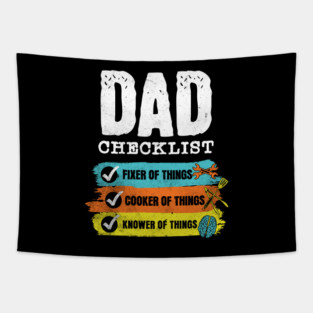 Grunge Funny Dad Checklist Tapestry