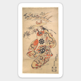 Vintage Woman during the Tanabata Festival Sticker