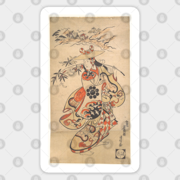 Vintage Woman during the Tanabata Festival Sticker by HolidayBug