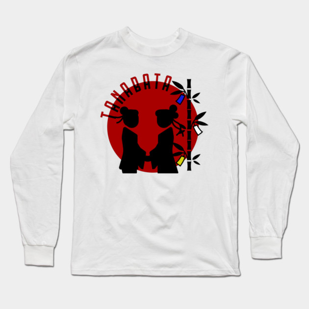 Tanabata Couple Silhouette Long Sleeve T-Shirt by HolidayBug