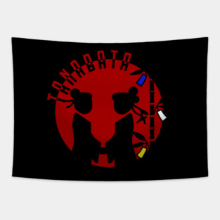 Tanabata Couple Silhouette Tapestry