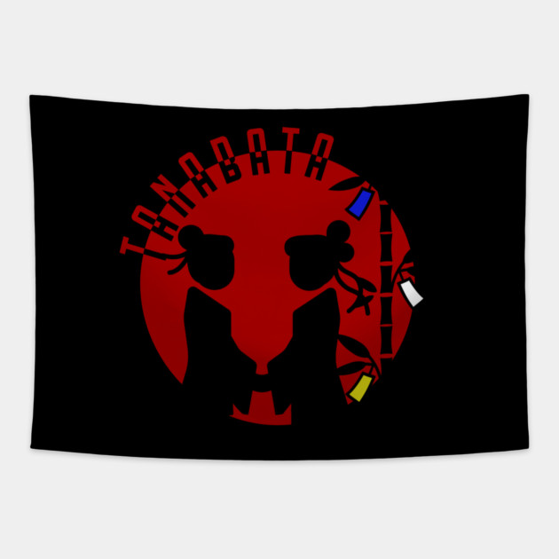 Tanabata Couple Silhouette Tapestry by HolidayBug