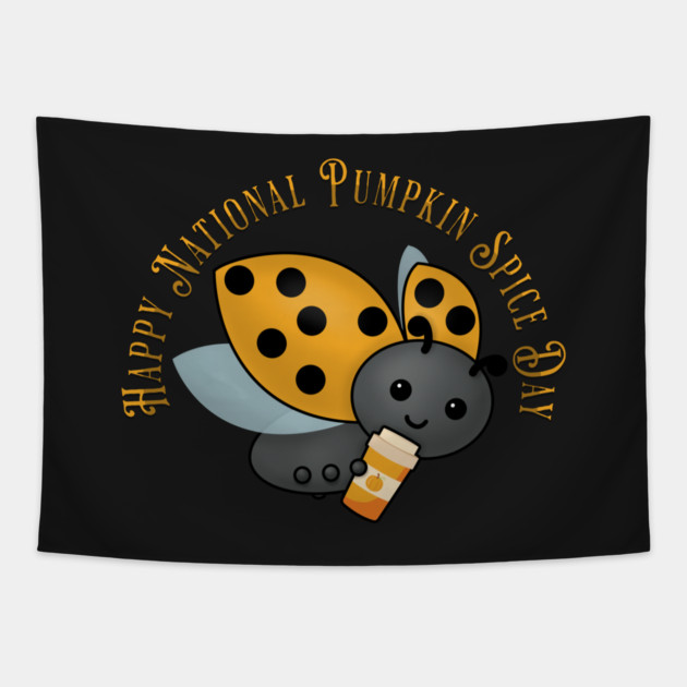 Pumpkin Spice Ladybug Tapestry by HolidayBug