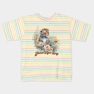 Global Tiger Day, watercolor cub Kids T-Shirt