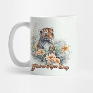 Global Tiger Day, watercolor cub Mug