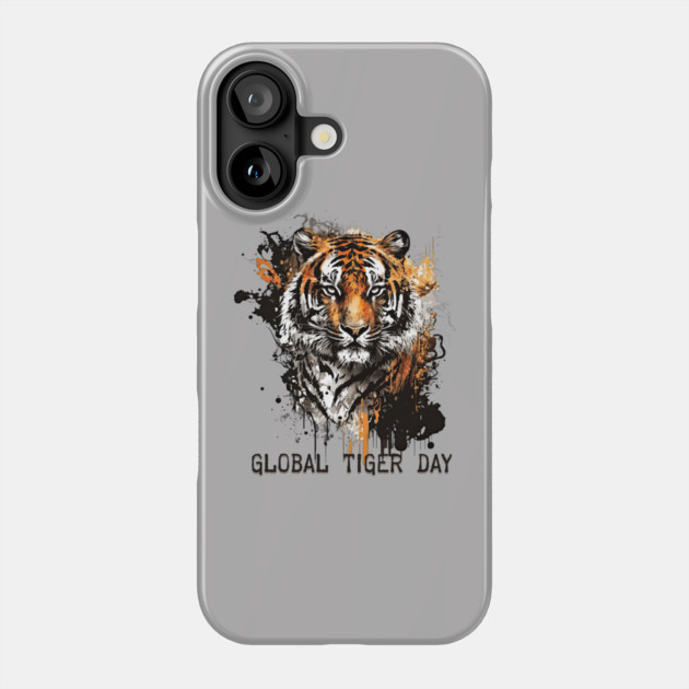 Global Tiger Day, grunge tiger Phone Case by HolidayBug