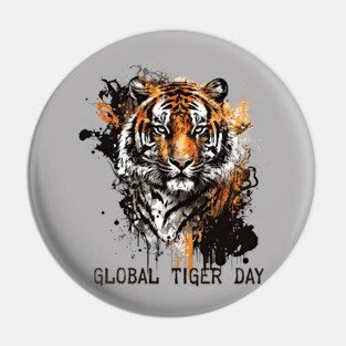 Global Tiger Day, grunge tiger Pin