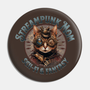 Steampunk Mom Cat Pin