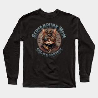 Steampunk Mom Cat Long Sleeve T-Shirt