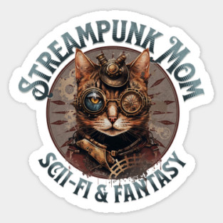 Steampunk Mom Cat Sticker