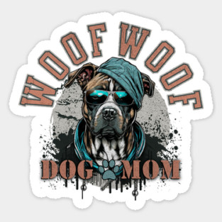 Grunge Dog Mom Sticker