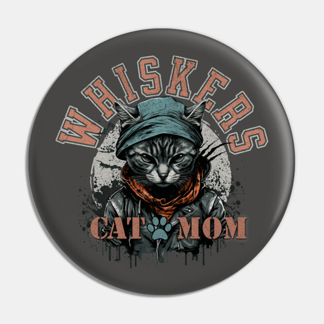 Grunge Cat Mom Pin by HolidayBug