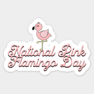 National Pink Flamingo Day, cute cartoon flamingo Sticker
